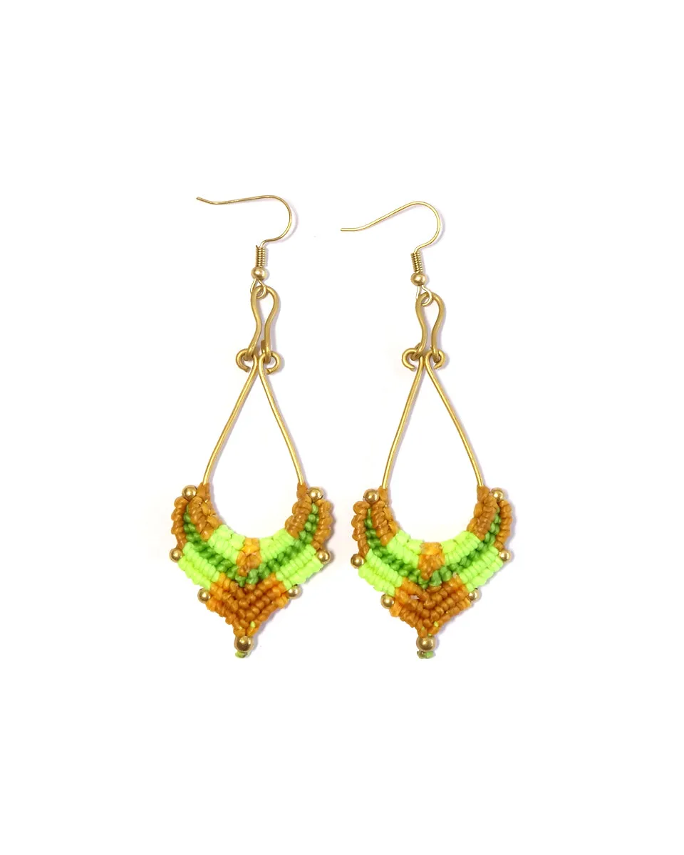 Waxed Cotton Chandelier Earrings