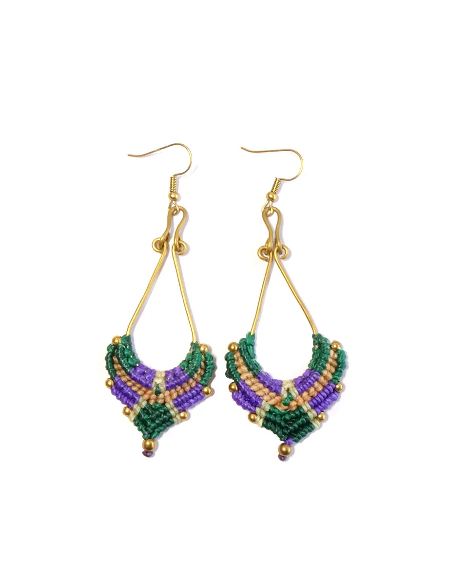 Waxed Cotton Chandelier Earrings