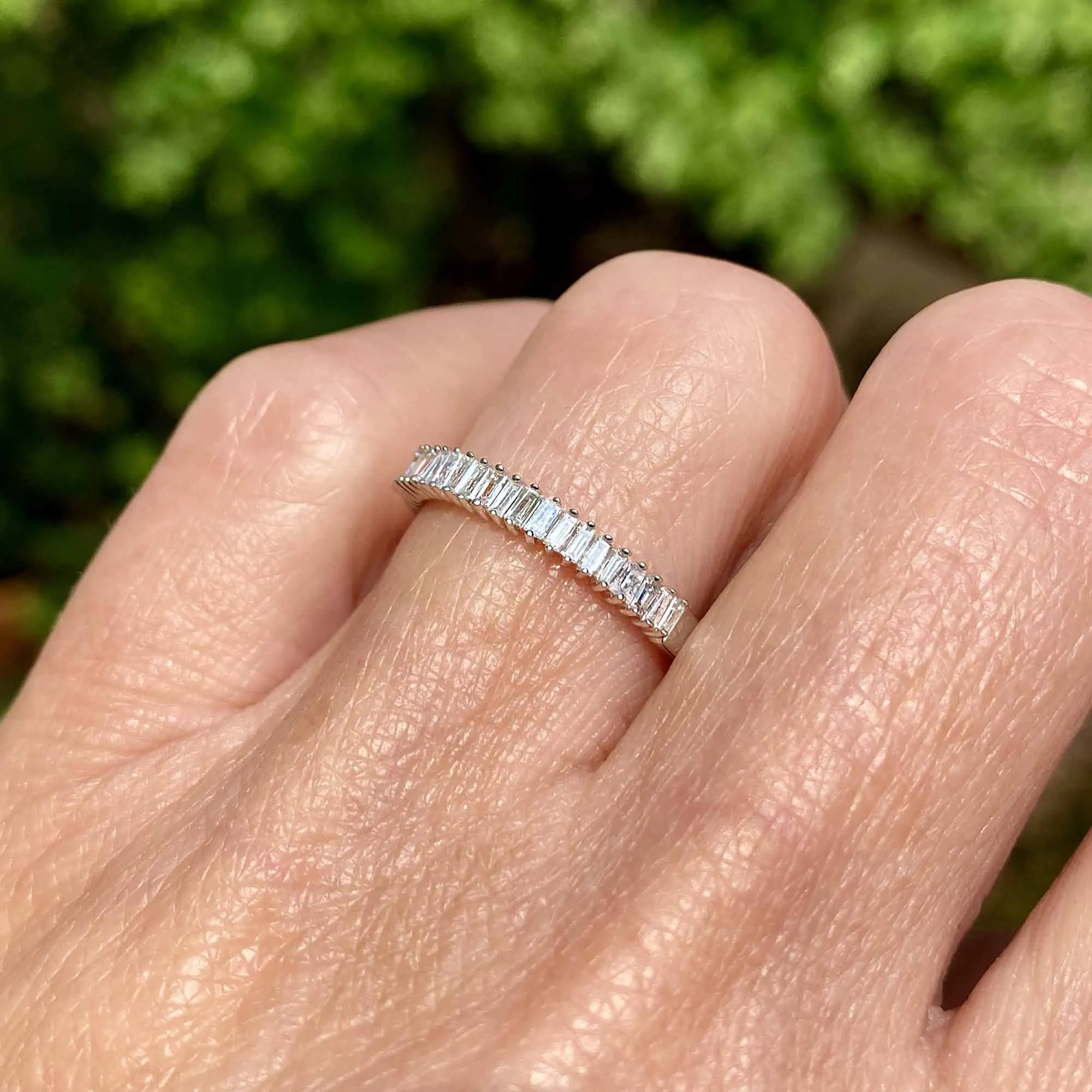 White Gold Baguette Diamond Eternity Ring Band