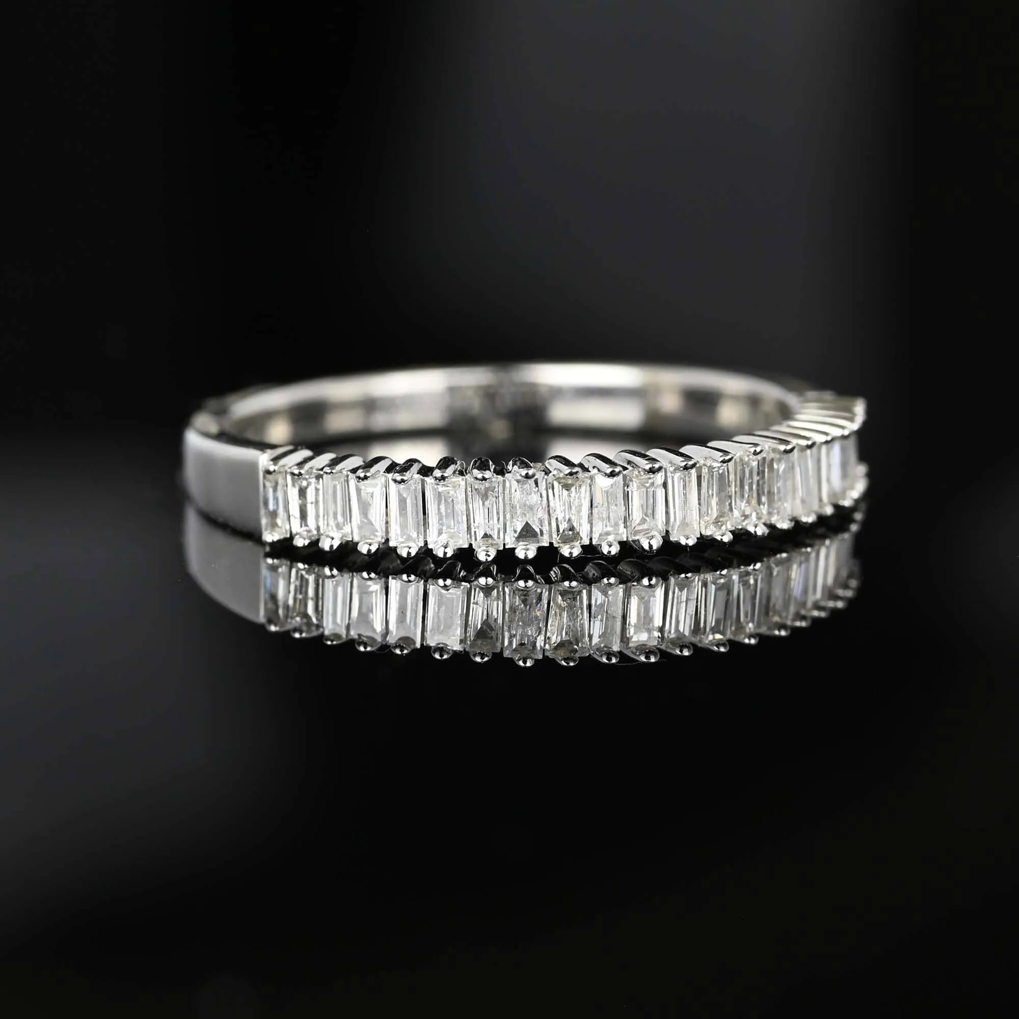 White Gold Baguette Diamond Eternity Ring Band