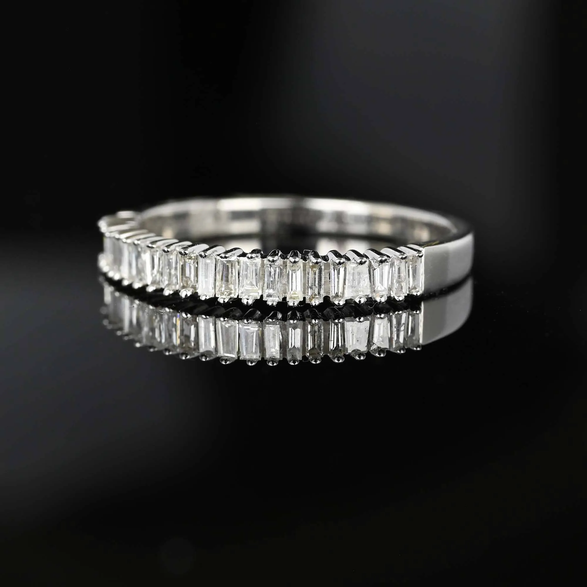 White Gold Baguette Diamond Eternity Ring Band