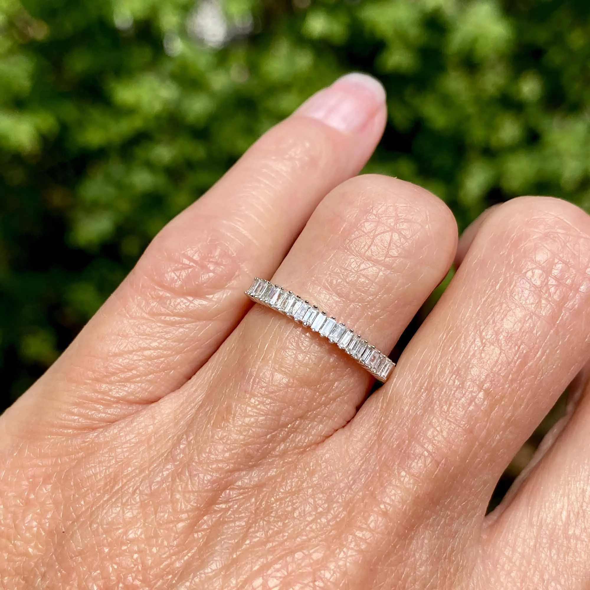 White Gold Baguette Diamond Eternity Ring Band