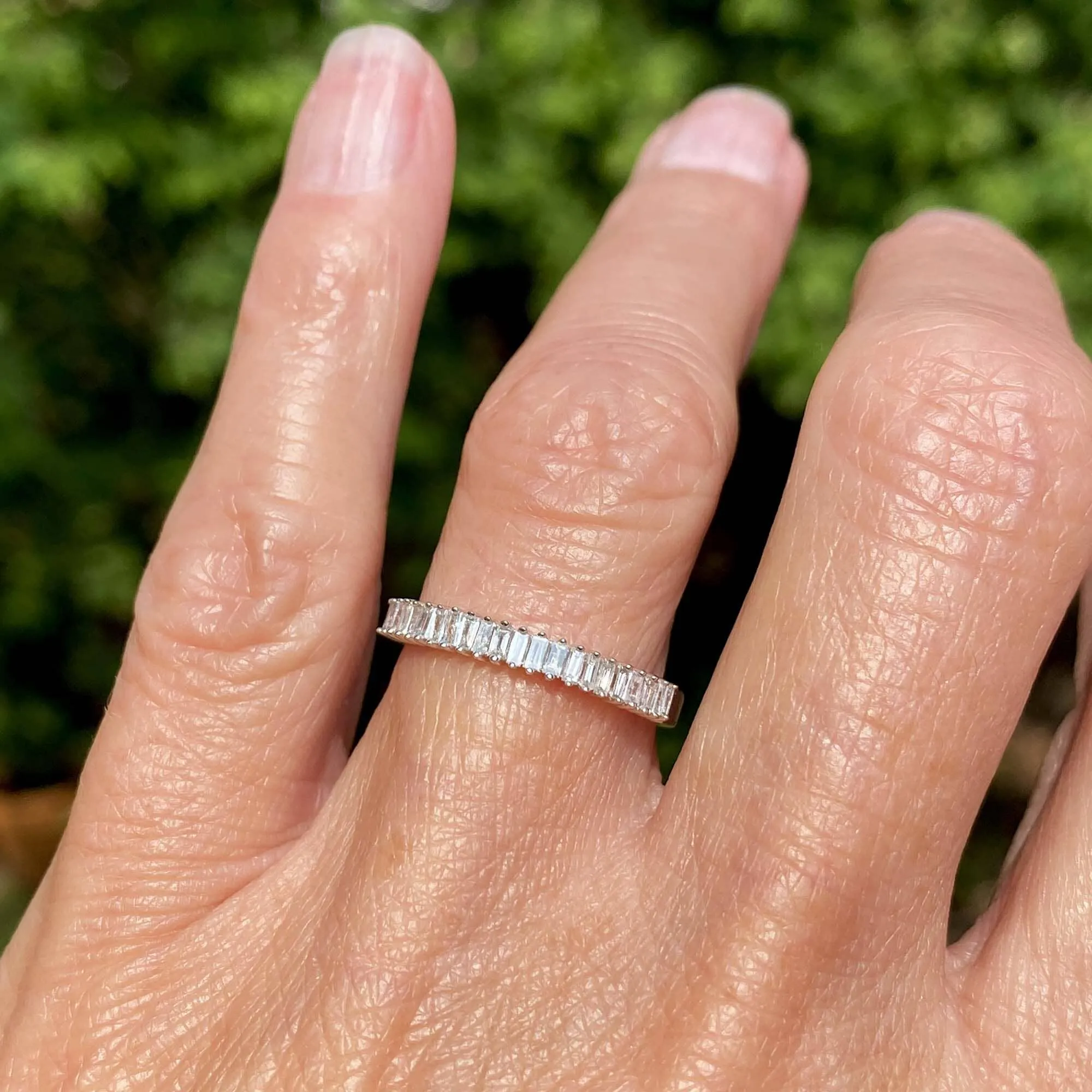 White Gold Baguette Diamond Eternity Ring Band