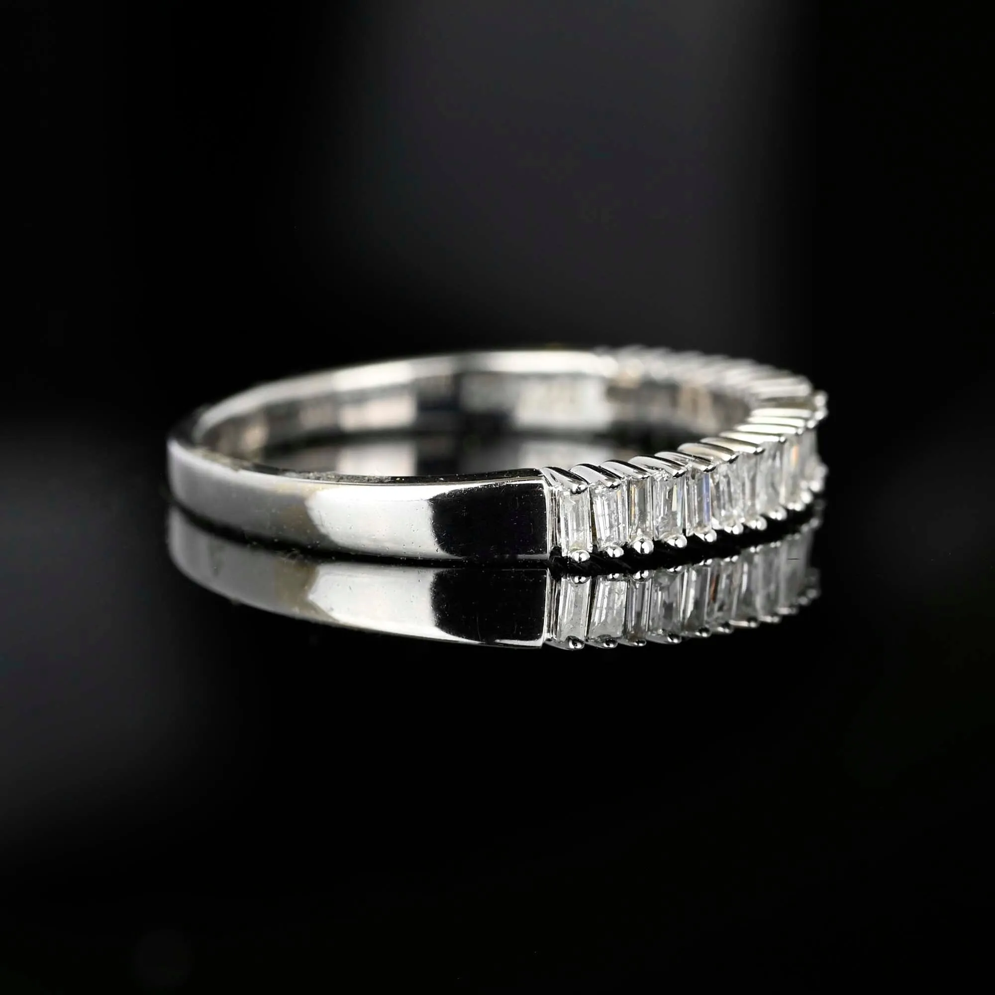 White Gold Baguette Diamond Eternity Ring Band