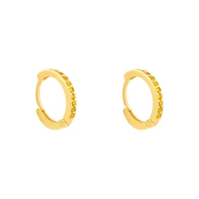 Yellow Gemstone Hoop Earring